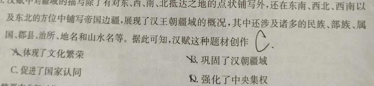 安徽省三海等地教育联盟2023-2024学年九年级上学期11月期中考试历史