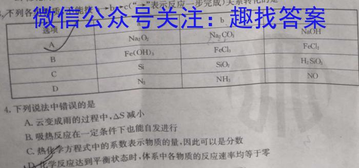 j天一大联考 焦作市普通高中2023-2024学年(上)高二年级期中考试化学