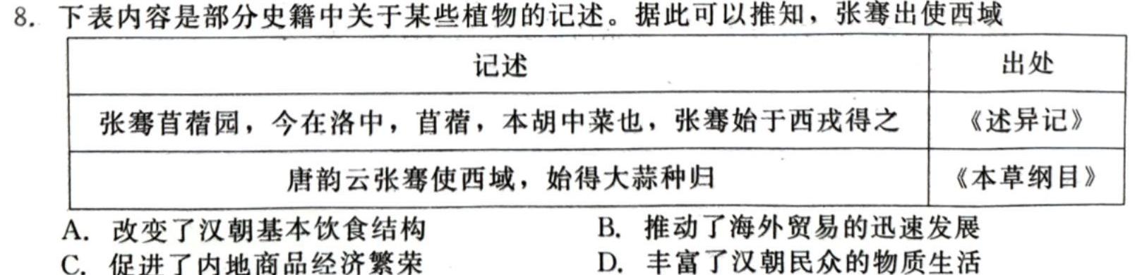 衡水金卷先享题分科综合卷2024答案全国乙卷思想政治部分