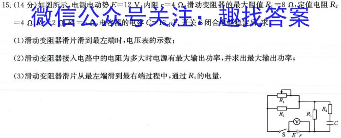 安徽省合肥市琥珀中学教育集团2024届九年级第一次质量调研检测物理`