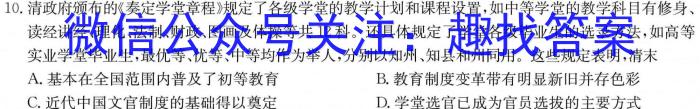 天一大联考 焦作市普通高中2023-2024学年(上)高二年级期中考试历史