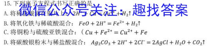 q河北省2023-2024学年九年级第一学期期中学情评估化学