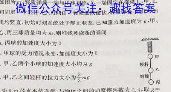 天一大联考 顶尖联盟 2023-2024学年高三秋季期中检测(11月)物理`