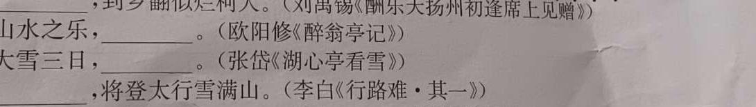 [今日更新]河南省2023-2024学年高一年级上期期中联考语文