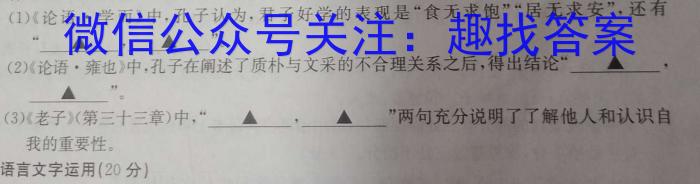 安徽省2023-2024学年度第一学期九年级作业辅导练习(一)1/语文