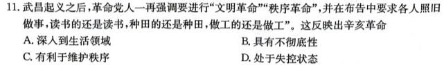 江西省2024届九年级同步单元练习（二）历史