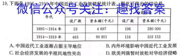 五市十校教研教改共同体/湖湘名校教育联合体·2024届高三10月大联考历史