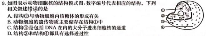 四川省2023-2024学年度高一年级11月期中考试生物