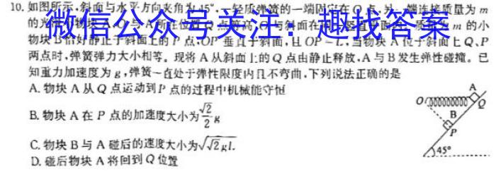 安徽省2023-2024学年度第一学期九年级学情调研（二）物理`