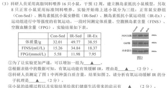 2024届名校大联盟 高三月考卷(二)生物