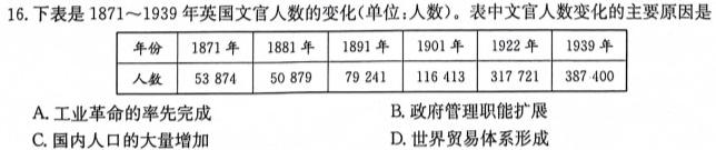 ［新疆大联考］新疆2024届高三11月联考历史