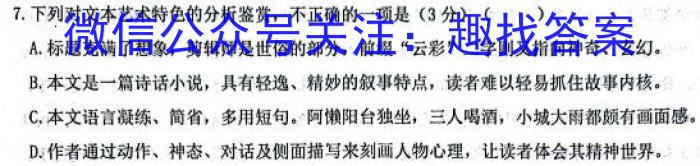 河南省2023-2024学年度九年级第一学期学习评价（1）/语文
