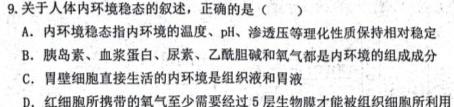 安徽省2023~2024学年度八年级上学期阶段评估(二)生物