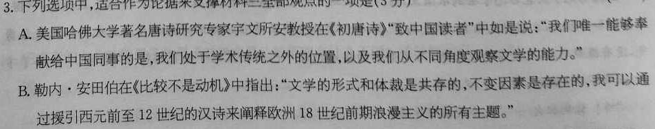 [今日更新]天一大联考2023-2024学年高中毕业班阶段性测试（二）语文试卷答案