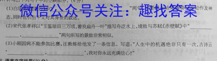 2023秋季河南省高一第三次联考(24-163A)/语文