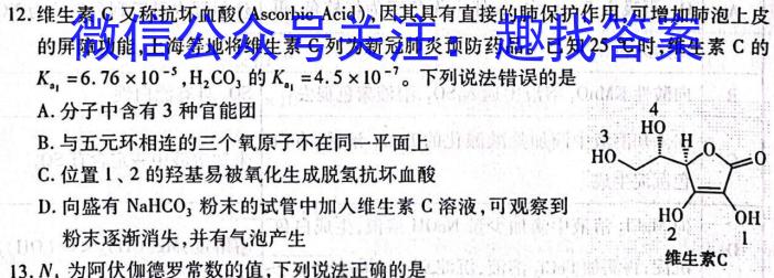 j名校联考·贵州省2023-2024学年度秋季学期八年级（半期）质量监测化学