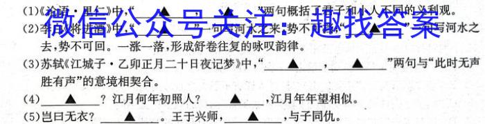 湖北省2024届高三年级上学期12月份十一校联考语文