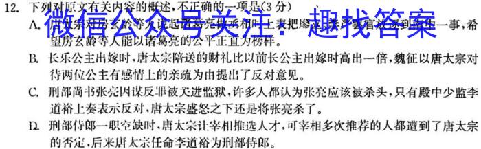 2024届陕西省高三试卷12月联考(◇)语文