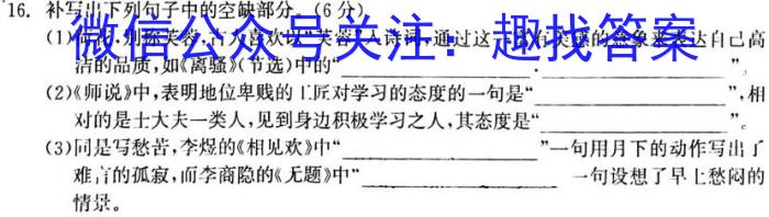 江西省“三新”协同教研共同体2023年12月份高一年级联合考试（❀）语文