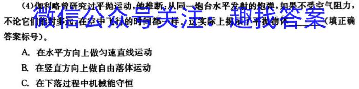 石室金匮 2024届高考专家联测卷(二)物理试题答案