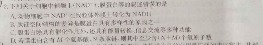 江西省2023~2024学年度八年级上学期阶段评估(二) 3L R-JX生物学部分