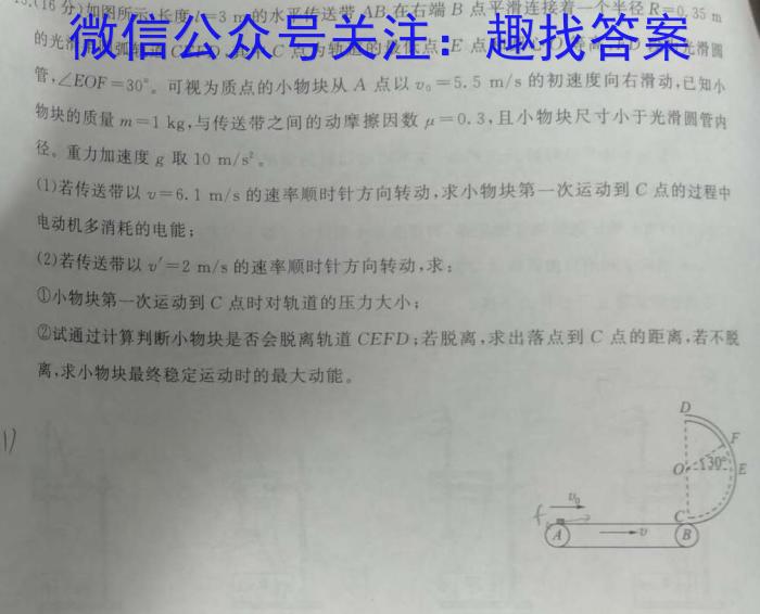 百校名师 2024普通高中高考模拟信息卷(二)2物理试卷答案