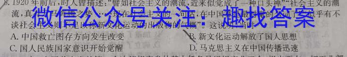 安徽省2024届九年级第三次月考（二）历史
