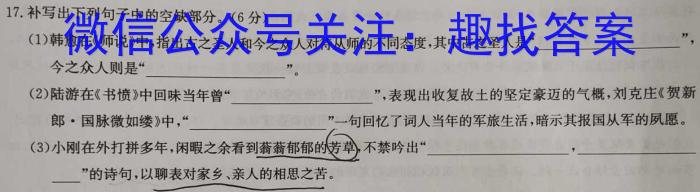 衡水金卷先享题摸底卷2023-2024高三一轮复习摸底测试卷(吉林专版)3/语文