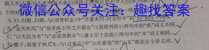 河北省2023-2024学年度第一学期高一年级11月份月考语文