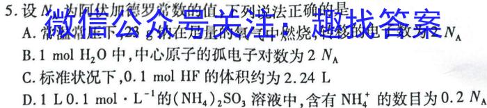 q2023-2024学年度上学期高三年级期中考试(HZ)化学