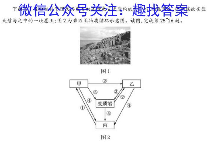 [今日更新]2023-2024学年重庆市高一考试12月联考(24-190A)地理h