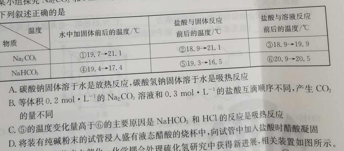 【热荐】河南省2024届九年级第三次综合素养评估化学