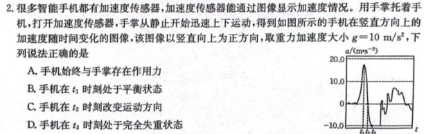 [今日更新]2024年衡水金卷先享题高三一轮复习夯基卷(辽宁版)二.物理试卷答案