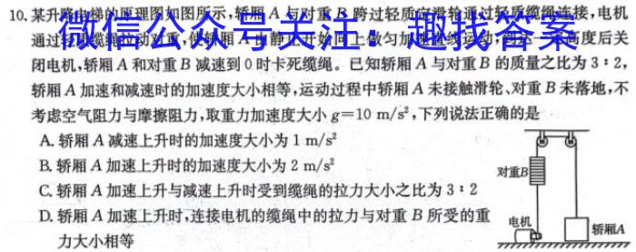 天一大联考 2023-2024学年海南省高考全真模拟卷(三)物理`