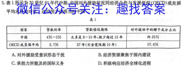 安徽省2024届“皖南八校”高三第二次大联考历史试卷