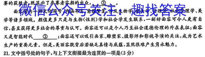 华大新高考联盟2024届高三11月教学质量测评(新教材卷)语文