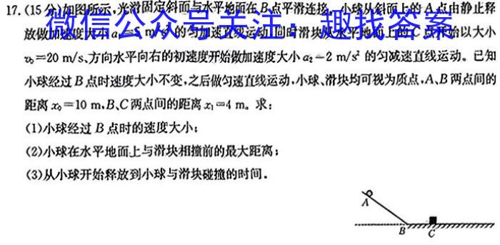 江西省2025届八年级《学业测评》分段训练（三）物理试题答案