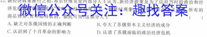 江西省南昌县2024届九年级第一学期第三次月考历史