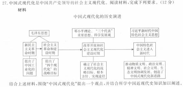 2023-2024学年湖南省高一选科调考第二次联考政治s