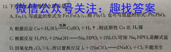 3九师联盟 2023~2024学年高三核心模拟卷(中)(二)化学试题