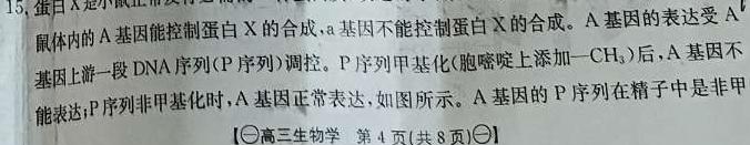 广东省2024届普通高中毕业班第二次调研考试（粤光联考）生物学试题答案