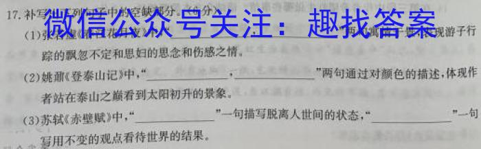 2023-2024学年度上学期高三年级第二次综合素养评价(HZ)语文