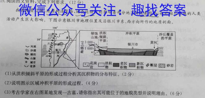 2024高考名校导航冲刺金卷(六)6地理试卷答案