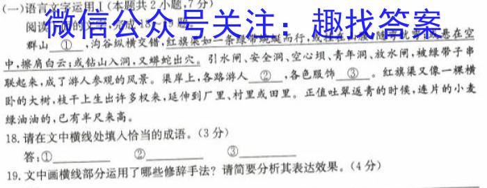 2024年普通高等学校招生全国统一考试样卷(一)语文