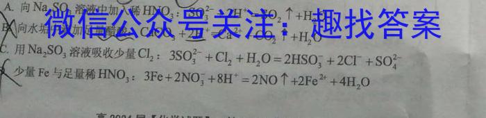 q河北省2023-2024学年度第一学期素质调研二（九年级）化学