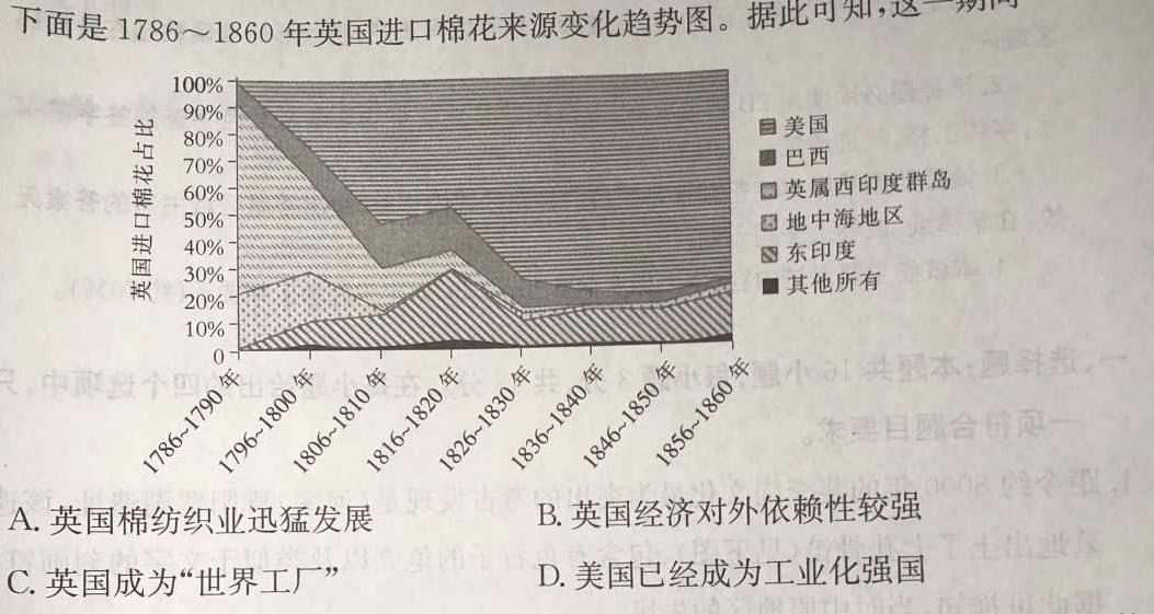 九师联盟 2023~2024学年高三核心模拟卷(中)(四)历史