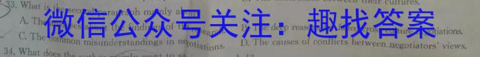 安徽省阜阳市2023-2024学年度九年级第三次月考检测（三）△英语