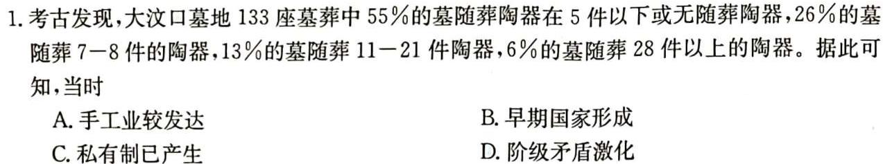 2024届高三12月大联考（新课标卷）历史