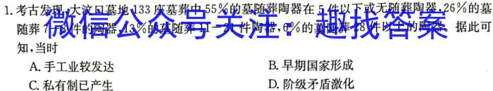 2024年衡水金卷先享题分科综合卷 A答案新教材二历史