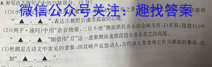 2023年秋季鄂东南省级示范高中教育教学改革联盟学校高二期中联考语文